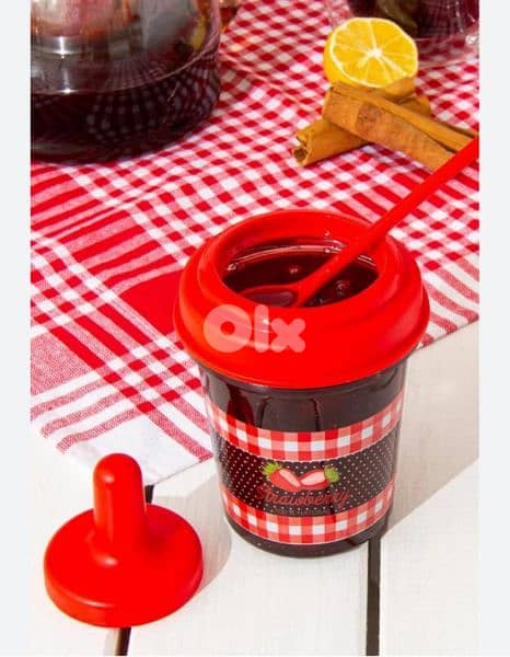 glass jam jar with spoon 1