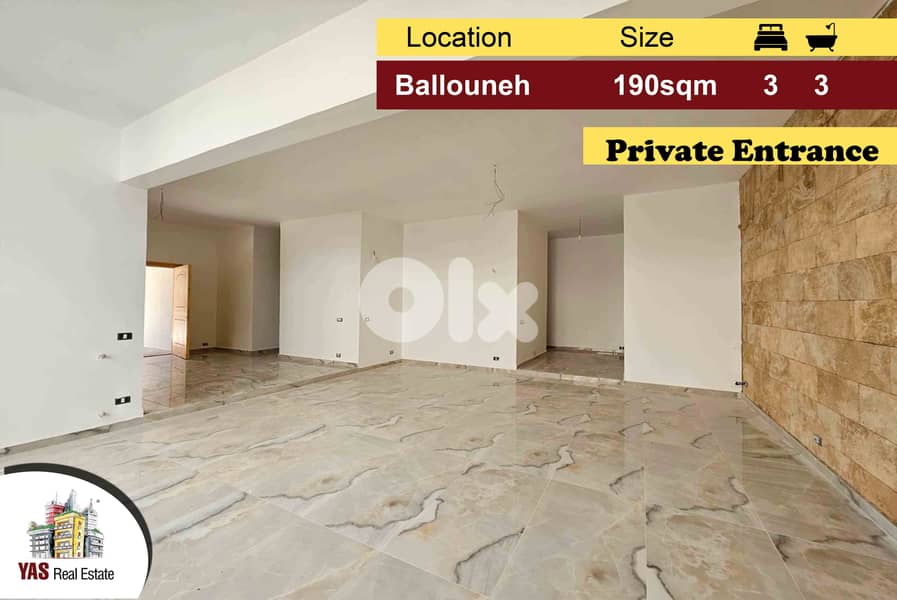 Ballouneh 190m2 | Private Entrance | Open View | TO | 0