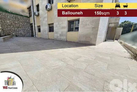 Ballouneh 150m2 | 100m2 Terrace | Well Maintained | TO |