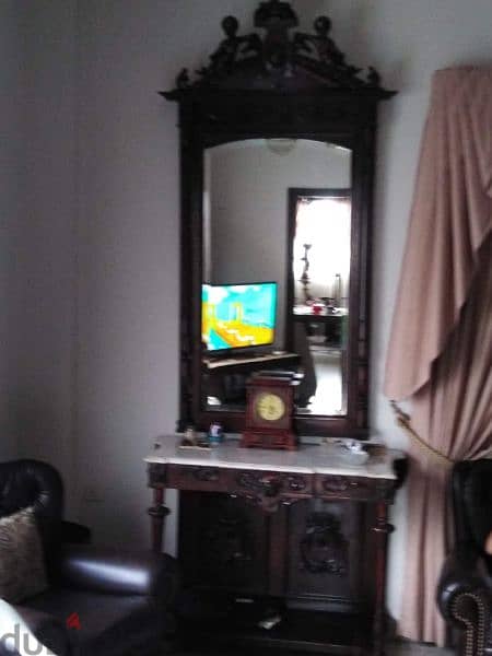 old french style wooden mirror 0