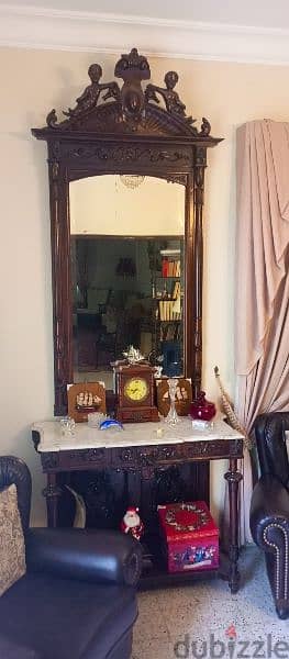 old french style wooden mirror 1