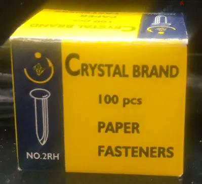 CRYSTAL BRAND-100 PCS PAPER FASTENERS