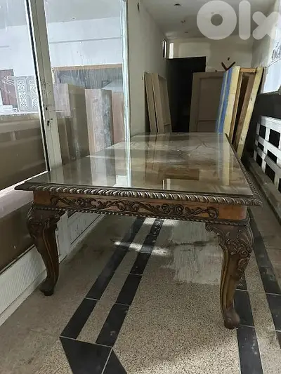 اوضة سفرة فرنسية قديمة حفر خشب زان