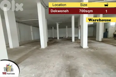 Dekweneh/Sabtieh 700m2 | Warehouse/Residential | Open Space | AA