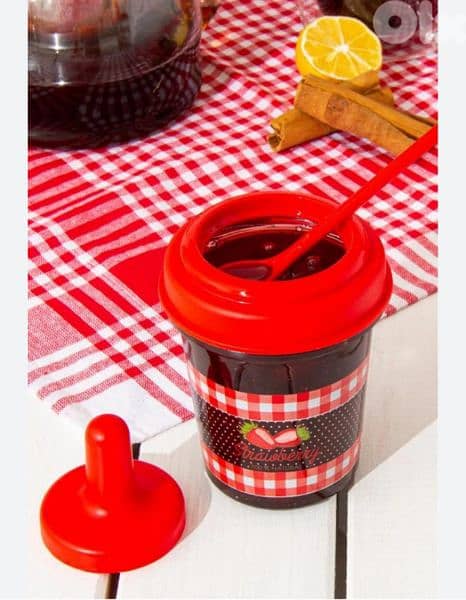 glass jam jar with lid and spoon 3