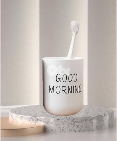 good morning teeth brushes holder cup 0