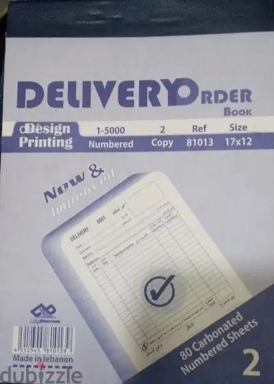 DELIVERY ORDER BOOK 80 CARBONATED NUMBERED SHEETS