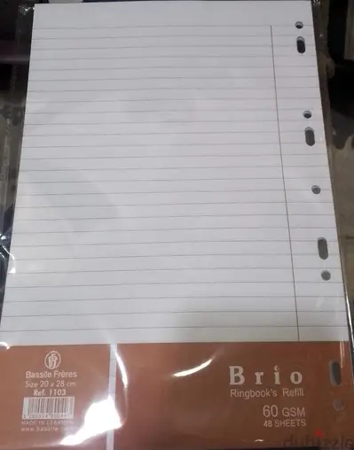 BRIO RINGBOOKS REFILL 48 SHEETS