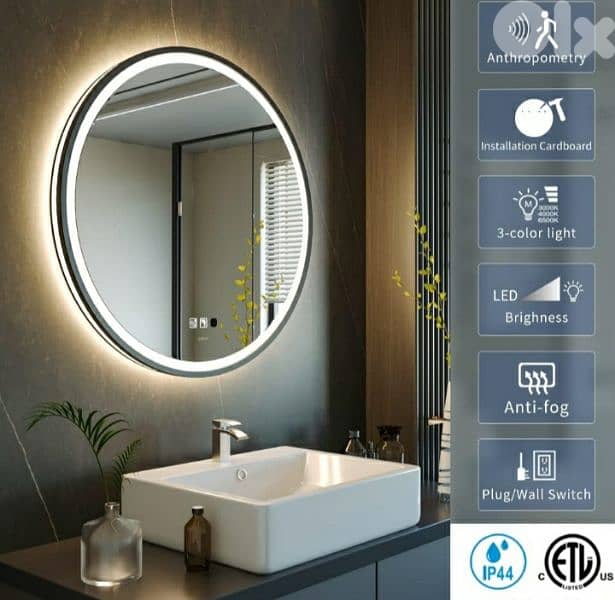 GANPE LED Sensor Mirror, Round Human Body Induction /4$ delivery 3