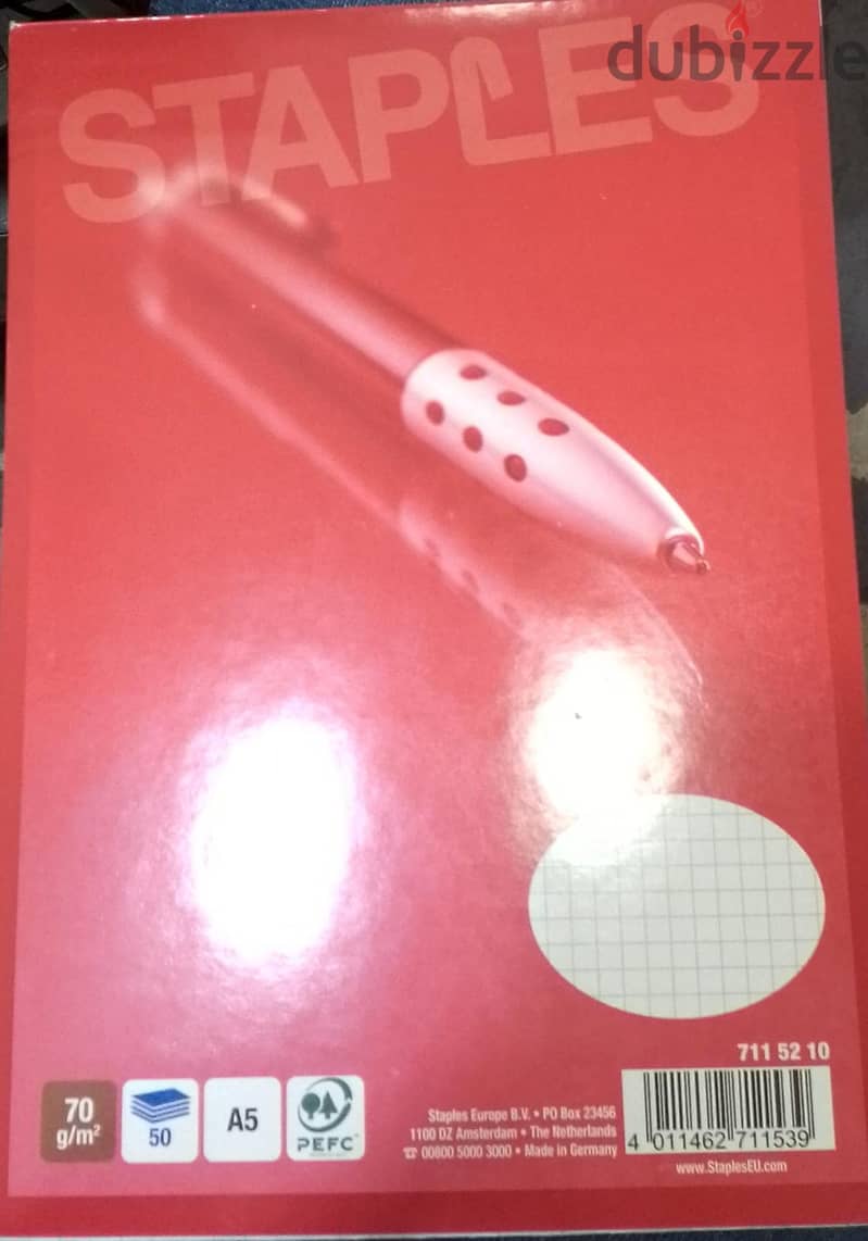 STAPLES A5 NOTEBOOK 50 SHEETS 0