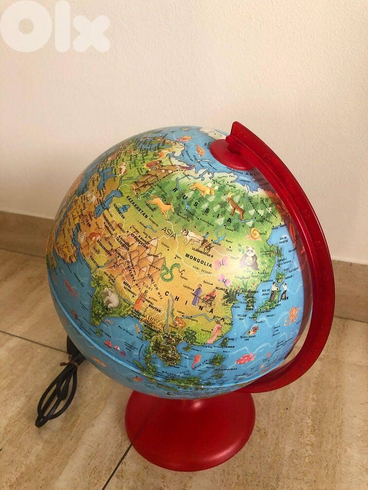 Illuminating world globe 65cm dimeter approx. 1