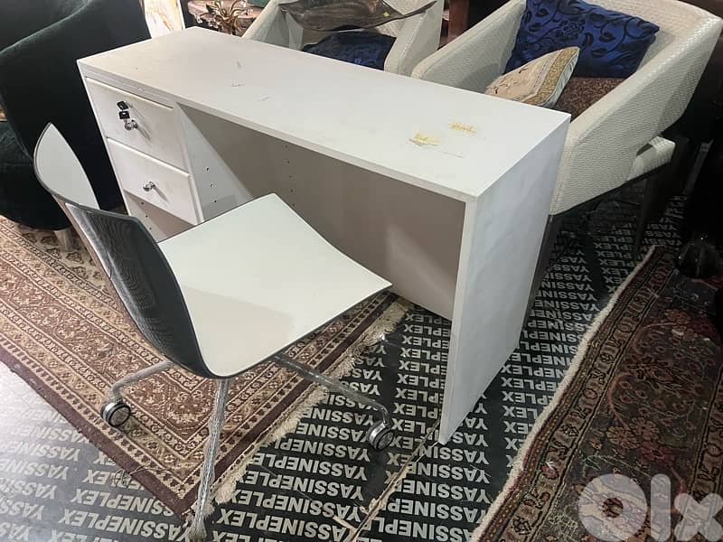 solid wood desk white with chair base aluminum 0