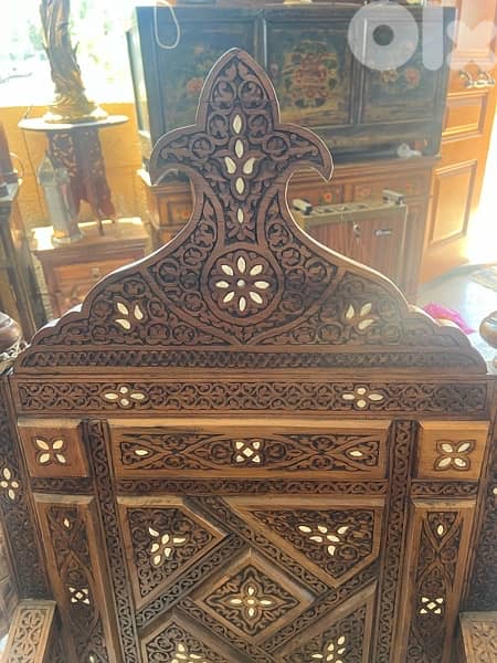 eastern salon solid wood engraved with shell 3