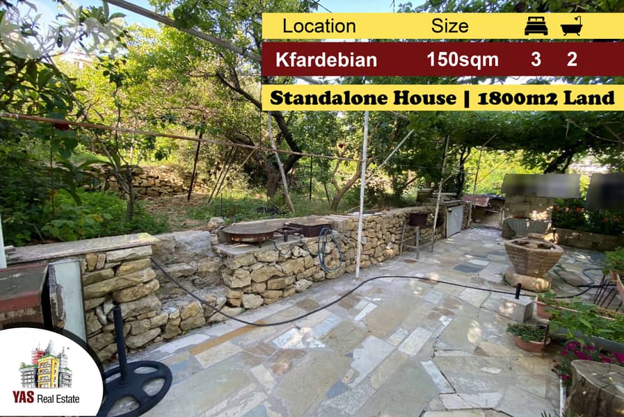 Kfardebian 150m2 | 1800m2 Land | Standalone House | Mountain View | DA 0