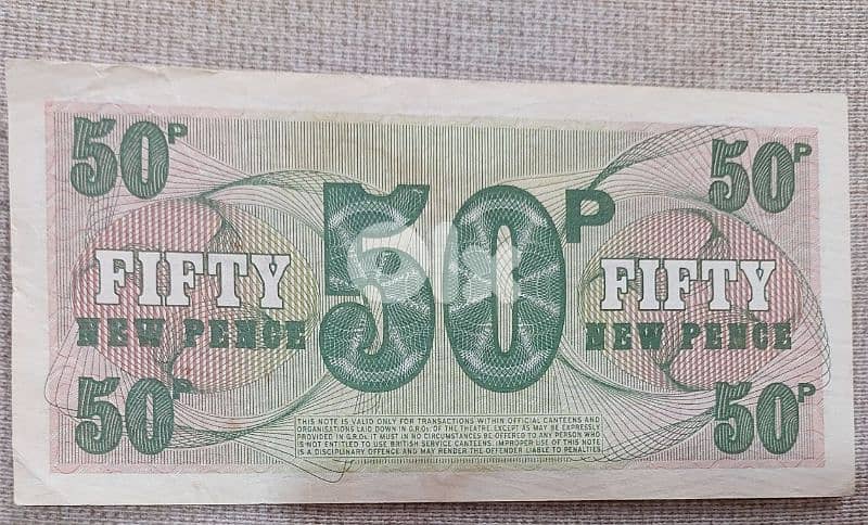 British Armed Forces Banknote Fifty New Pence 1