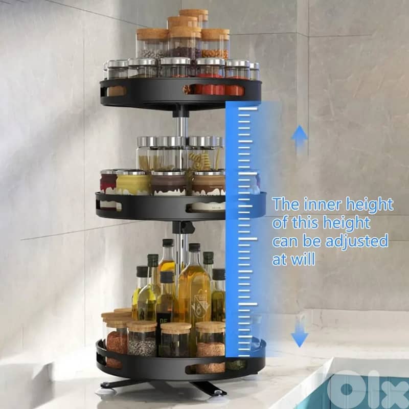 Rotating Spice Stand, 3-Layer Seasoning Organizer, 360° Trays ستاند 2