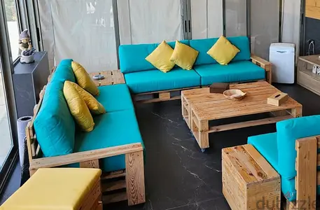 Wood Seats with Couchs  and 3 Tables for only 1099 USD