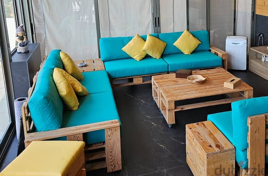Wood Seats with Couchs  and 3 Tables for only 1099 USD 0