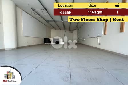 Kaslik 116m2 | Shop For Rent | Two Floors | Accessible Street | EH |