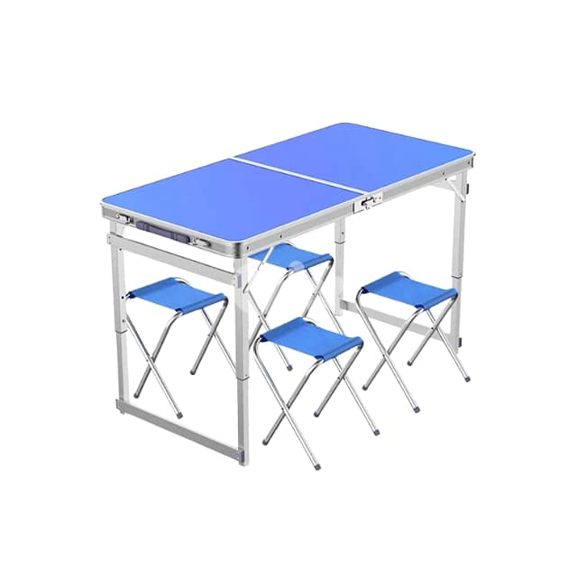 Picnic Table Set, Height-Adjustable Camping Table with 4 Chairs طاولة 0