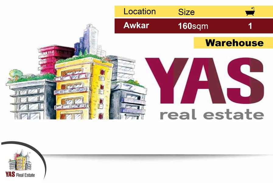Awkar 160m2 | Warehouse | Mezzanine | Ideal Location | MJ | 0