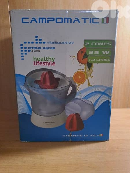 Campomatic citrus juicer 25 watts, 1.2 litres NEW 1