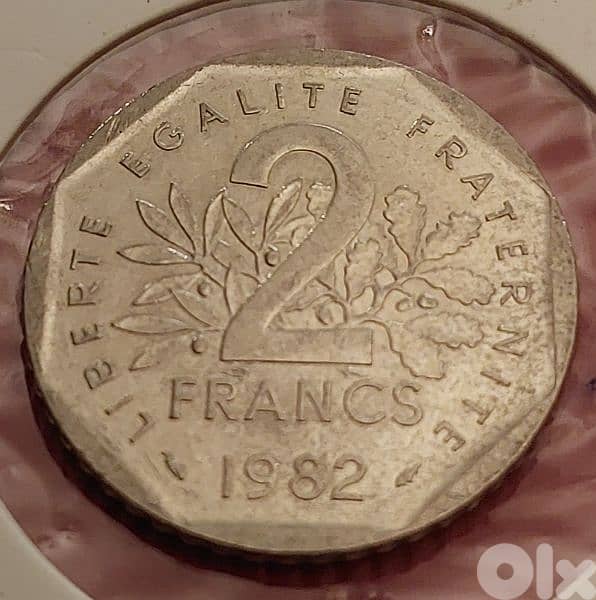 1982 France 2 Francs O. Roty KM# 942.1 1