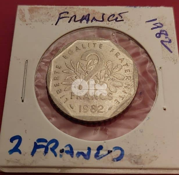 1982 France 2 Francs O. Roty KM# 942.1 3