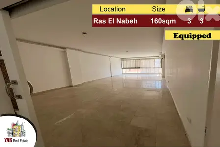 Ras El Nabeh 160m2 | Equipped | Well Lighted | Prime Location | PA |