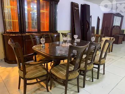 اوضة سفرة خشب زان ولاتي كلا ملبسة قشرة زان