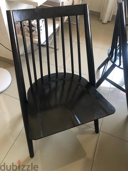 4 black wood chairs 1