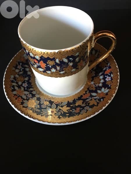 Cups of Coffee  Fine Porcelain  Limoge with Gold 0