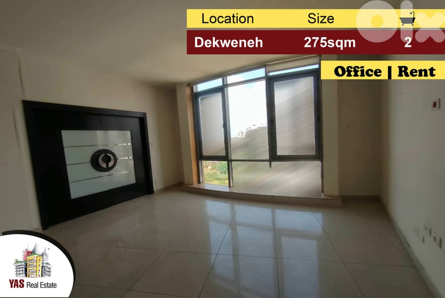 Dekweneh 275m2 | Office For Rent | Prime Location | High End | AA | 0