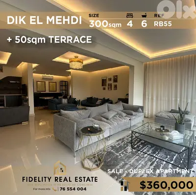 Duplex for sale in Dik El Mehdi RB55