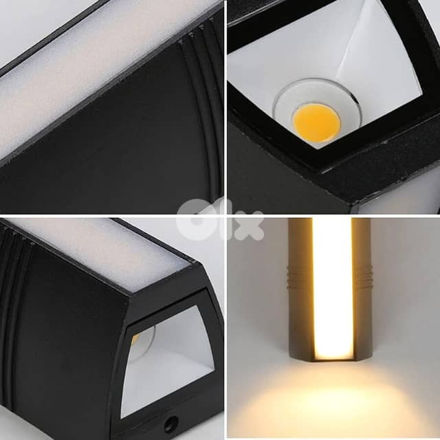 Outdoor Wall Light, 3-Sided Waterproof Wall Lamp, Warm Garden Light 7