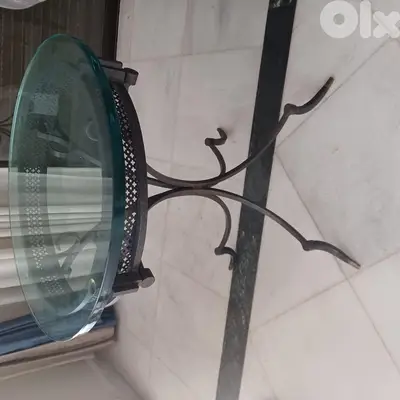 Side Tables fer forgee + Glass