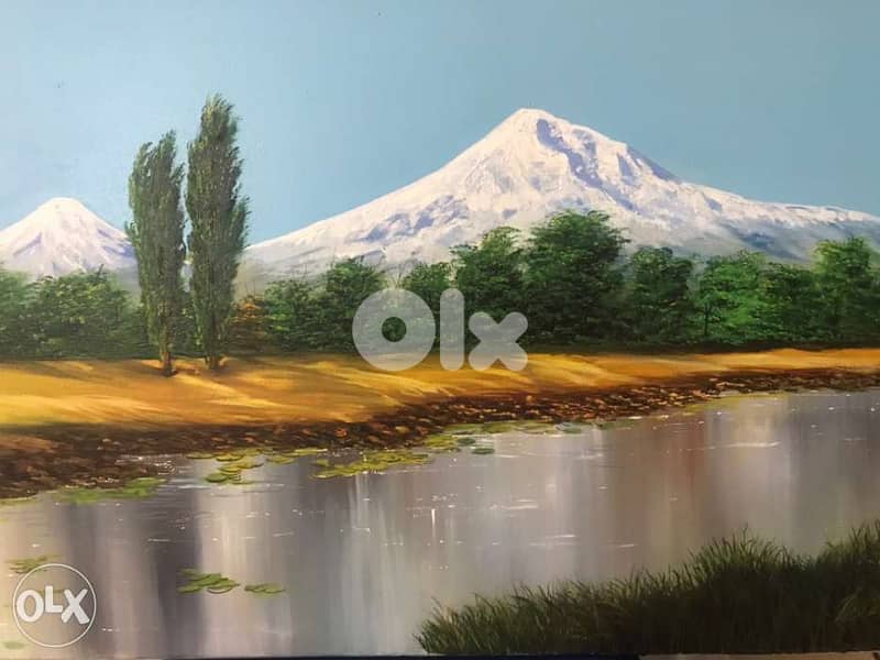 beautiful hand painting of mountain Ararat 0