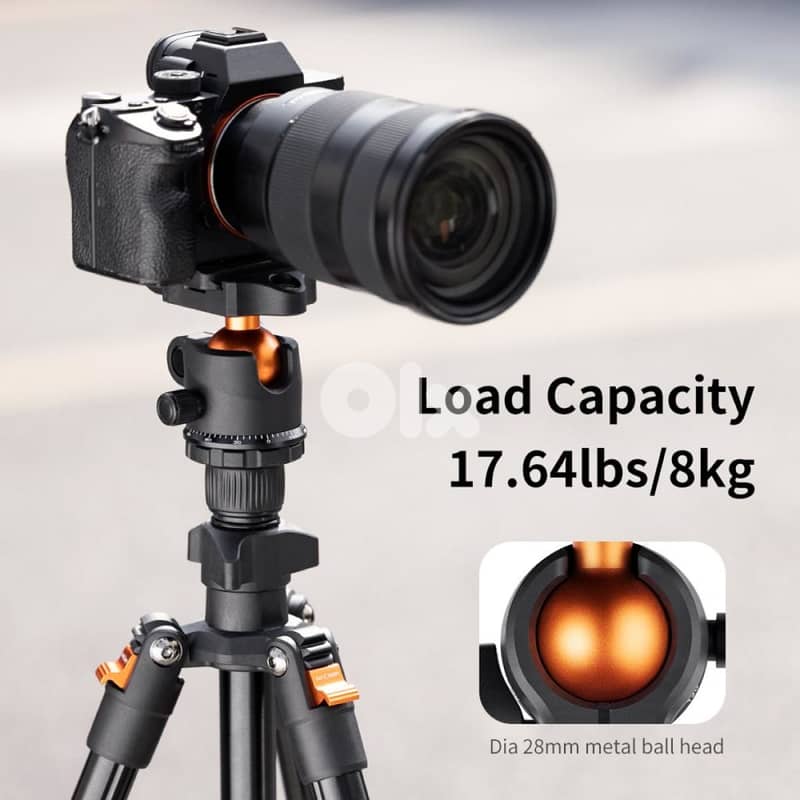 K&F Lightweight BI234M Tripod with Ball HeadOR Video Head 3