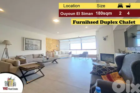 Ouyoun Al Siman/Tilal Al Asal 180m2 | Furnished Duplex | New | DA