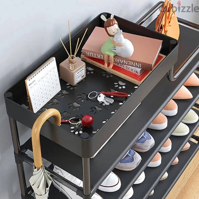 4-Layer Shoe Organizer with Top Storage Box 2