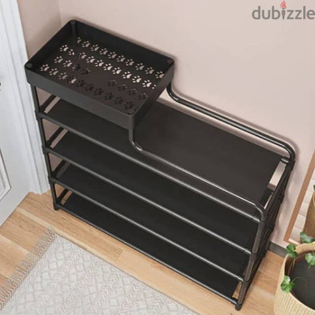 4-Layer Shoe Organizer with Top Storage Box 4