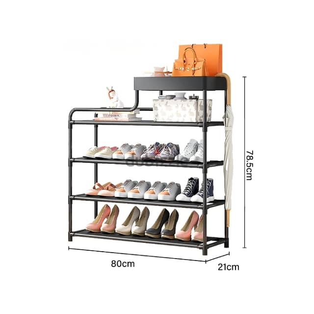 4-Layer Shoe Organizer with Top Storage Box 6