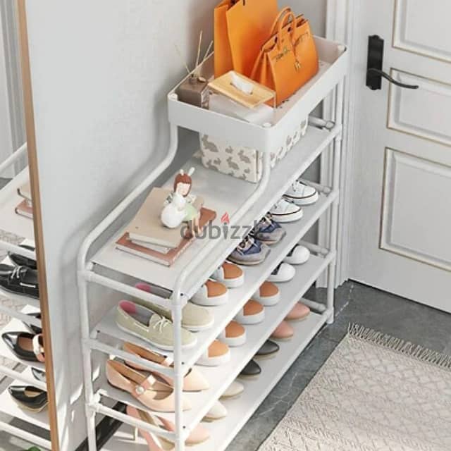 4-Layer Shoe Organizer with Top Storage Box 7