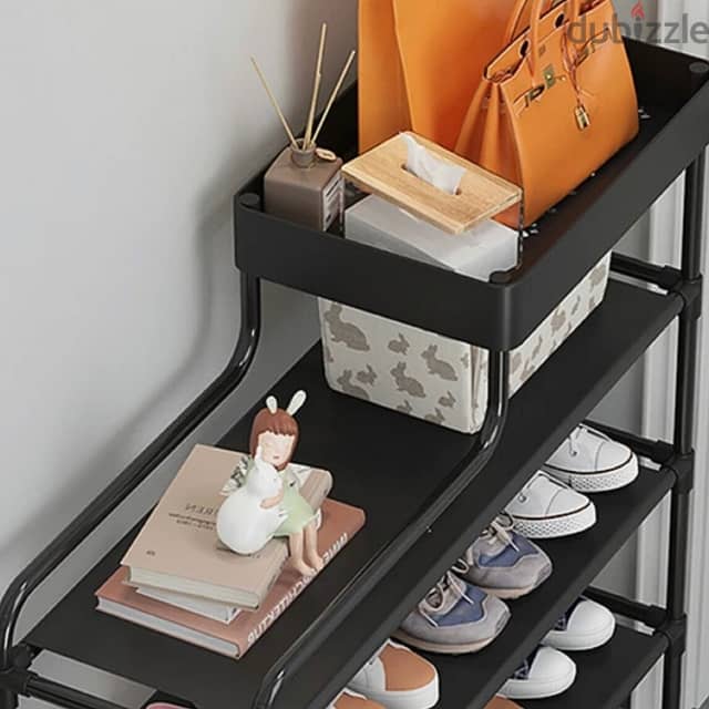 4-Layer Shoe Organizer with Top Storage Box 8