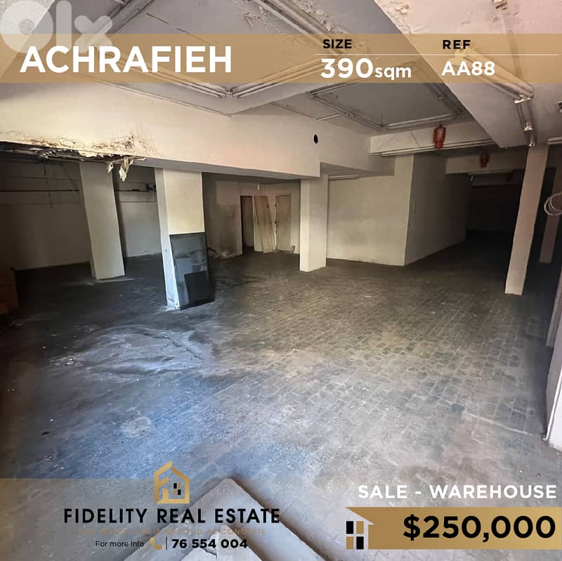 Warehouse for sale in Achrafieh AA88 0