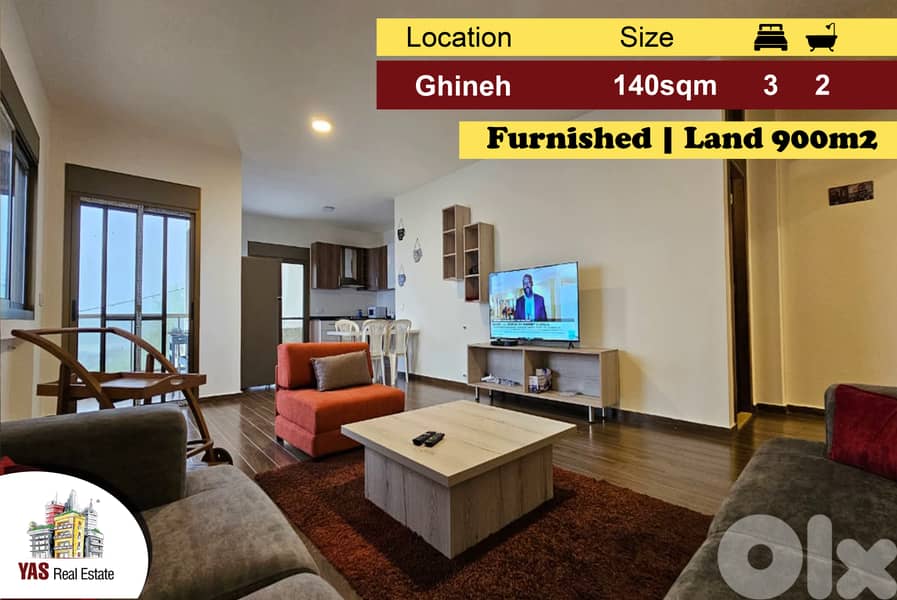 Ghineh 140m2 | 900m2 Land | Furnished | Quiet Street | MY | 0