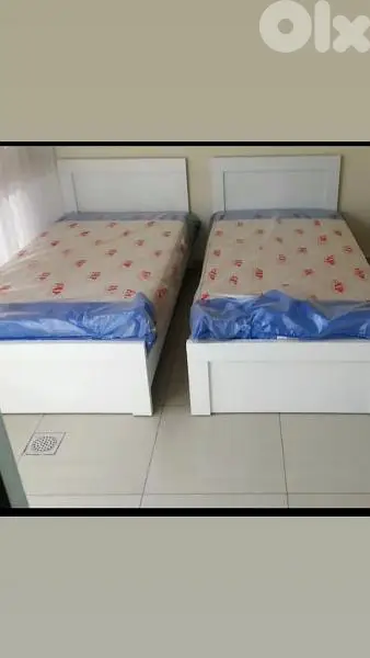 2 beds 120cm high quality colour white