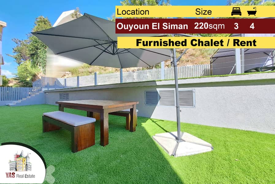Ouyoun El Siman/Plateau 220m2 | 200m2 Terrace | Furnished | DA 0