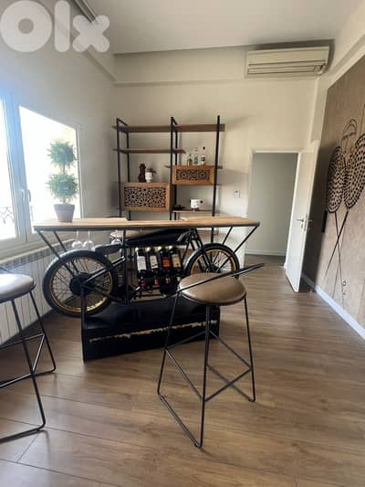 FURNISHED IN GEMMAYZEH + TERRACE , SEA VIEW (200SQ) 2 BEDS , (ACR-684)