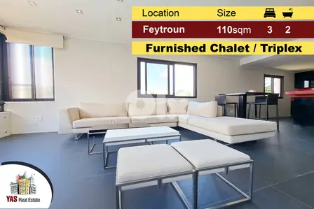 Feytroun 110m2 | Furnished Chalet | Triplex | Mountain View | DA |